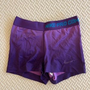 Nike pro combat spandex 3” shorts, purple